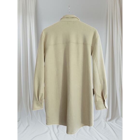 Steve Madden Suede Oversized Shirt Dress Medium Color:Bone Front Snap With... - Picture 2 of 7